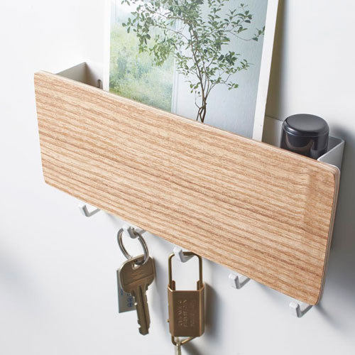 Japanese style Hefeng storage box key wall hook solid wood storage hook wooden hanging hook porch debris hanging rack