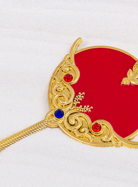 九尾娘娘扇子法器配件 九姑娘圆扇九公子新中式 手持合金摆件