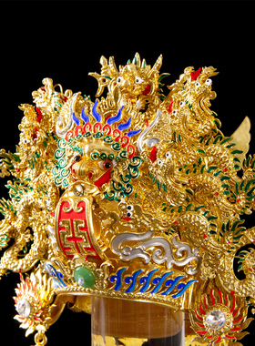 台湾太子纸帽太子爷帽台湾纸帽三太子帽哪吒帽神像帽头冠太子头盔