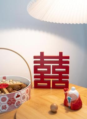 全糖喜品喜字摆件立体囍装饰品创意结婚中式客厅婚礼挂件婚房布置