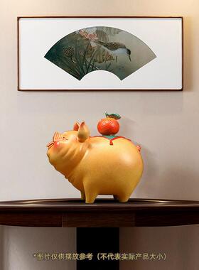 诸事大吉铜猪摆件工艺品招财客厅酒柜十二生肖猪装饰乔迁开业礼物