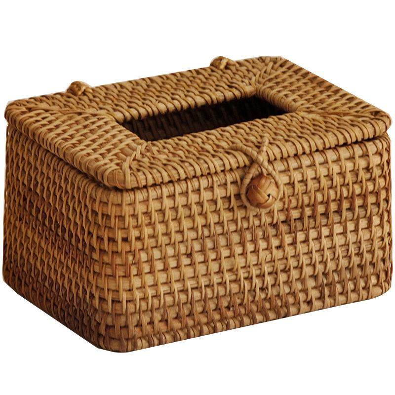 手工藤编纸巾盒家用办公桌客厅卫生间餐巾抽纸车载纸巾盒车用摆件,淘宝优惠券,粉丝福利购,淘宝优惠卷