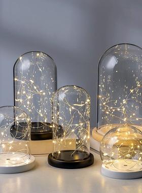 新款永生花玻璃罩防尘圆球罩手办摆件EVA防脱落卡扣灯串底带胶圈