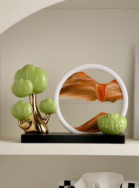 创意放青松桌面玄关沙漏流沙画摆件家居客厅酒柜电视柜装饰品乔迁