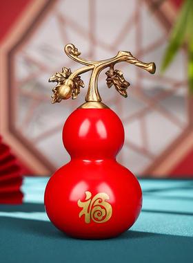 包邮黄铜藤枝《福泽绵延》福葫芦摆件家居商务吉祥礼品摆设
