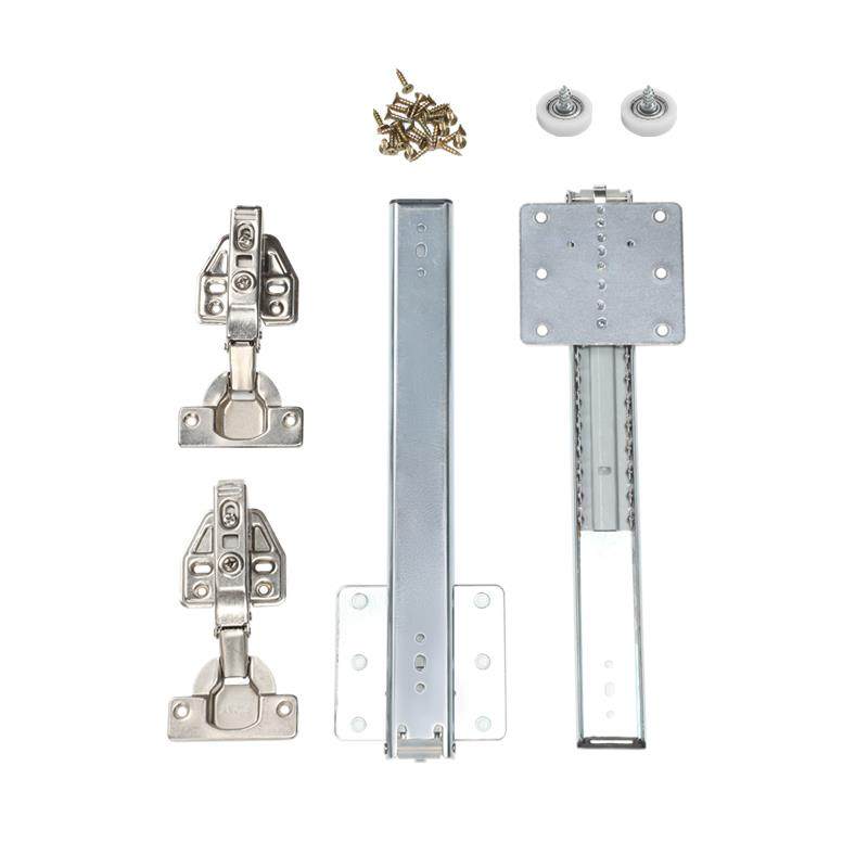 上翻隐藏折叠回旋门轨道整体橱柜门烤箱门隐形顶装插入式滑轨五金 - 图3