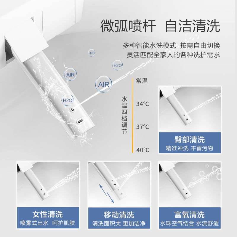 全自动智能马桶一体式瞬热家用感应翻盖坐便器无水压限制电动语音 - 图2