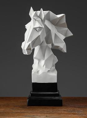 北欧ins风文艺几何马摆件创意家居客厅电视柜酒柜装饰品房间摆设