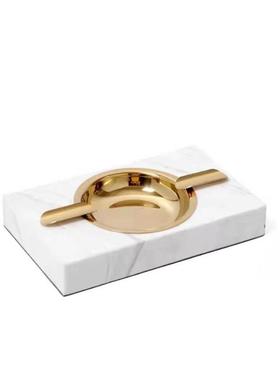 现代简约创意大理石烟灰缸样板房售楼处茶几餐桌洒店会所高级摆件