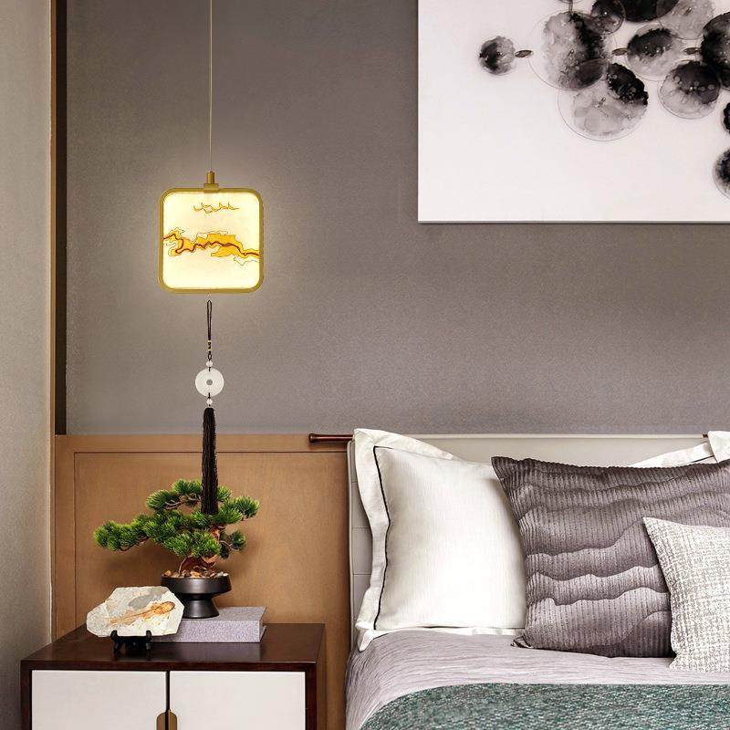 新中式禅意小吊灯中国风单头卧室床头灯酒店过道走廊书房玄关灯具,淘宝优惠券,粉丝福利购,淘宝优惠卷