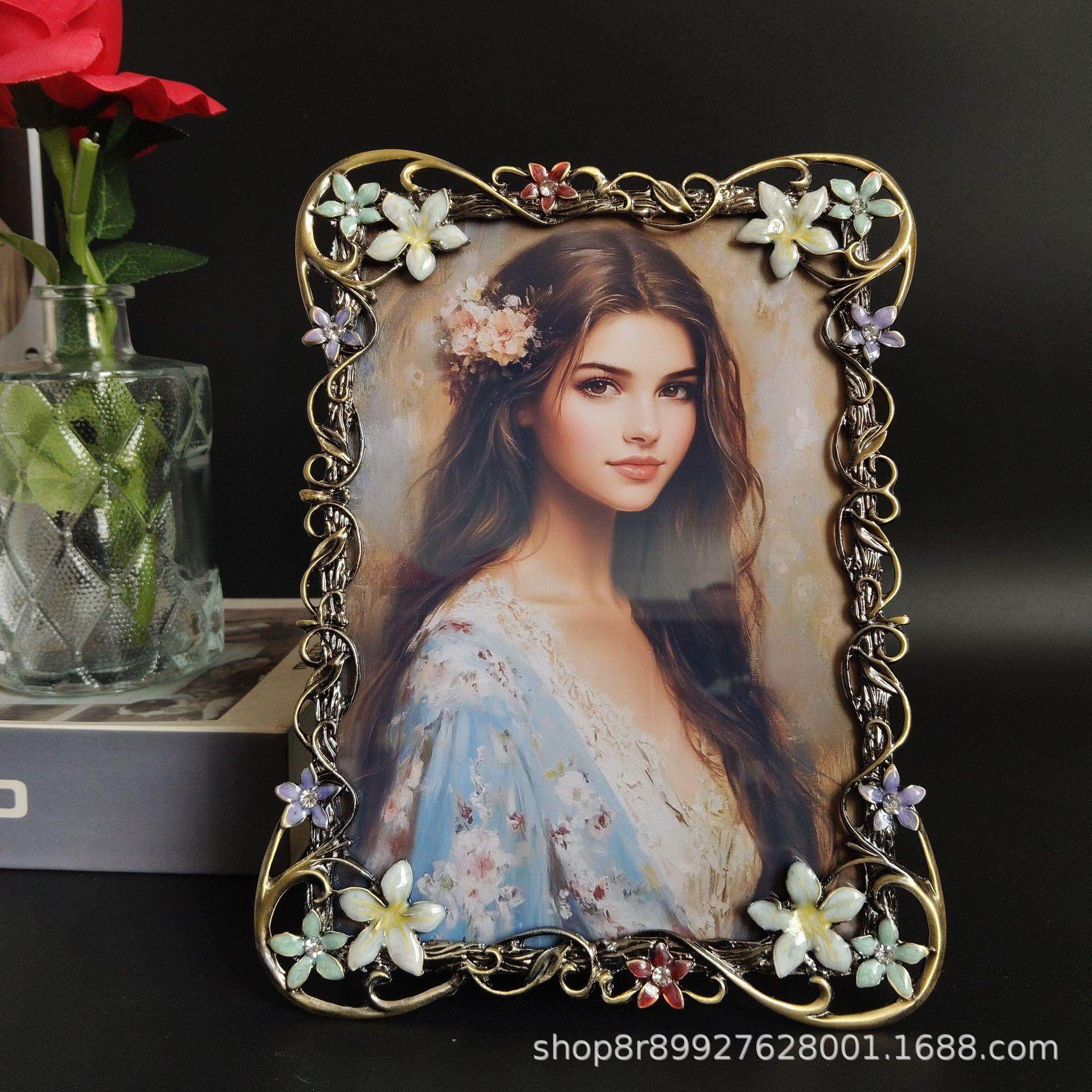 珐琅彩时尚复古金属相框，轻巧硬度高家庭摆件装饰点缀XY0046,淘宝优惠券,粉丝福利购,淘宝优惠卷