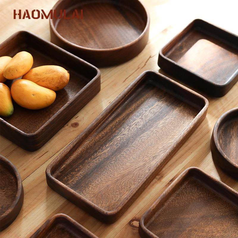 深盘客厅零食盘胡桃木头托盘实木餐盘收纳下午茶盘木质果盘摆盘,淘宝优惠券,粉丝福利购,淘宝优惠卷