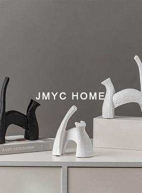 简约抽象卡通猫摆件软装饰品儿童房间酒店书房客厅电视柜茶几摆设