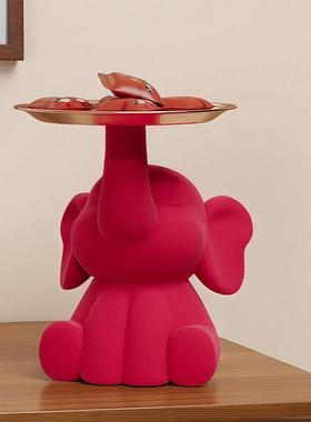 大象玄关放钥匙收纳托盘摆件入户门口鞋柜家居装饰品乔迁新居礼物