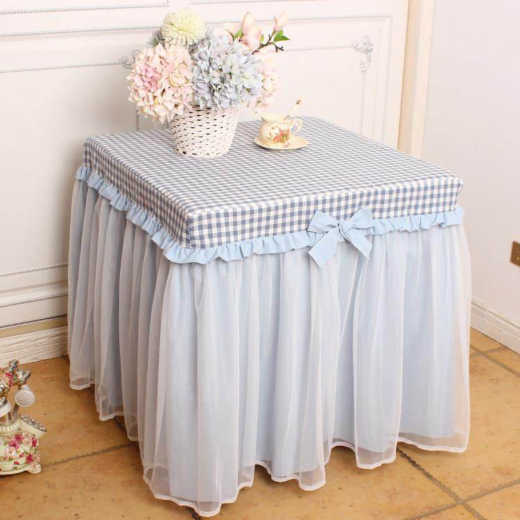 清新蓝色水洗棉桌布电炉烤火炉长方形茶几方桌麻将机床头柜防尘罩,淘宝优惠券,粉丝福利购,淘宝优惠卷
