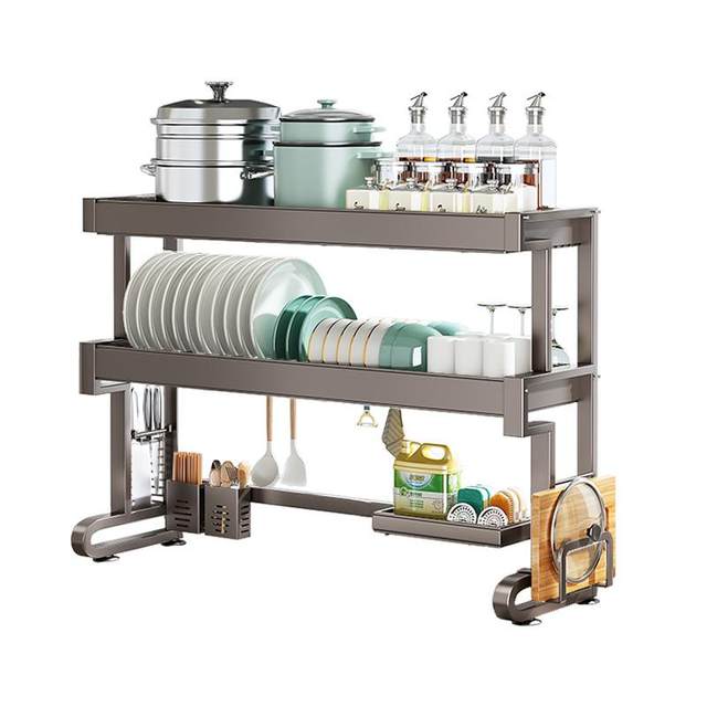 8KSG Shuaishi Kitchen Sink Storage Rack Pool Dish Storage Rack Dish Sink Drying Dish Stove Multi-functional Dish Sink Drill