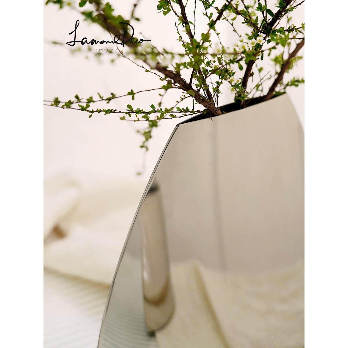 LamomeDeco现代轻奢不锈钢花器摆件家居客厅电视柜茶几装饰品花瓶,淘宝优惠券,粉丝福利购,淘宝优惠卷