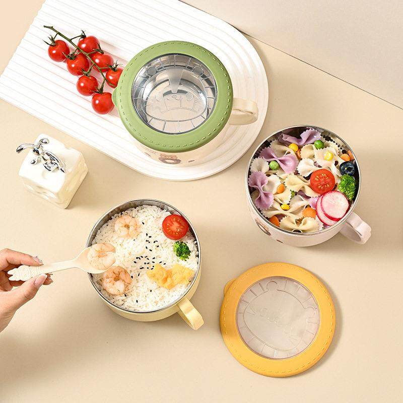 不锈钢泡面碗饭盒学生专用汤碗带盖子防烫儿童餐盒卡通碗宿舍便当,淘宝优惠券,粉丝福利购,淘宝优惠卷