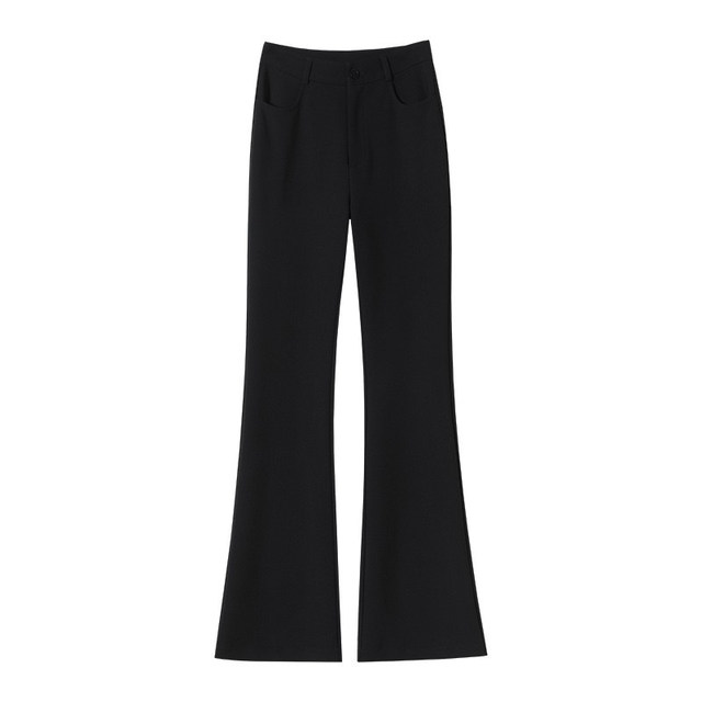 ກາງເກງ bootcut ສີດໍາສໍາລັບແມ່ຍິງ summer ຊຸດບາງ flared pants