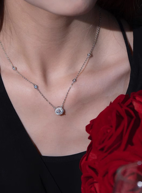 钱万千 925纯银星点项链女轻奢小众锆石锁骨链百搭高级感时尚简约