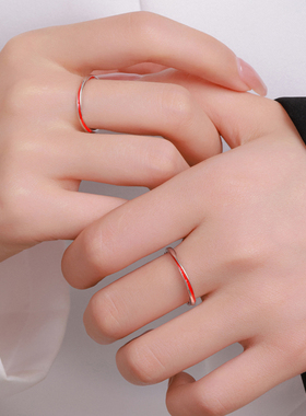 月老红线情侣对戒钱万千S925纯银