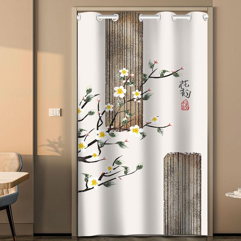 空调门帘隔断窗防冷气家用免打孔挡风隔热卧室化妆室厨房遮挡帘子 - 图0