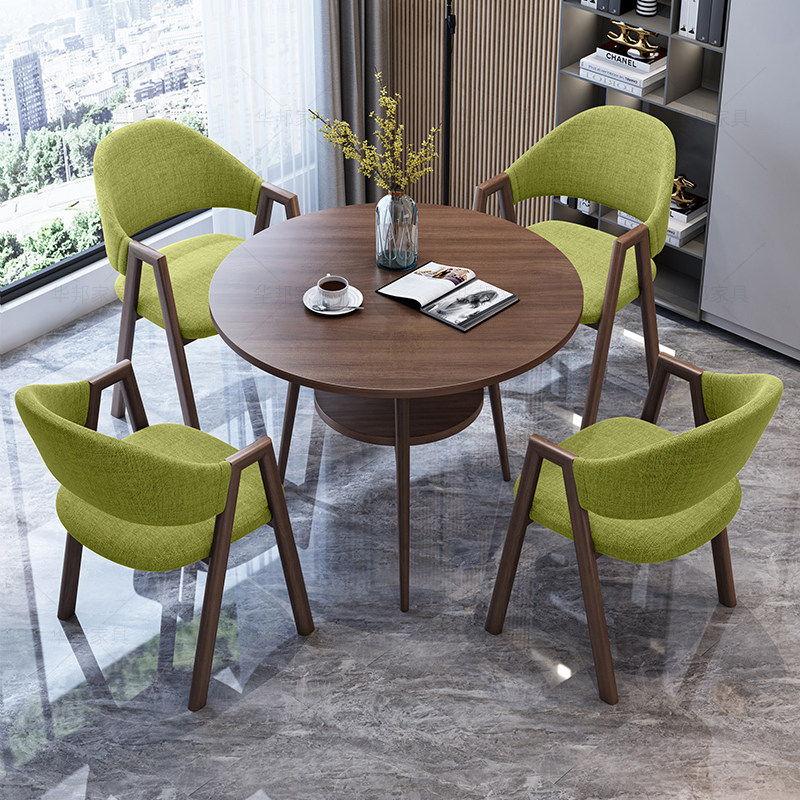 一桌四椅组合大厅售楼处接待桌商用办公室洽谈桌休闲茶几会客圆桌,淘宝优惠券,粉丝福利购,淘宝优惠卷