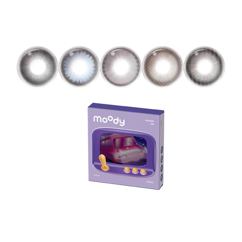【自营】moody紫色美瞳时光机日抛10片彩色隐形眼镜大小直径自然