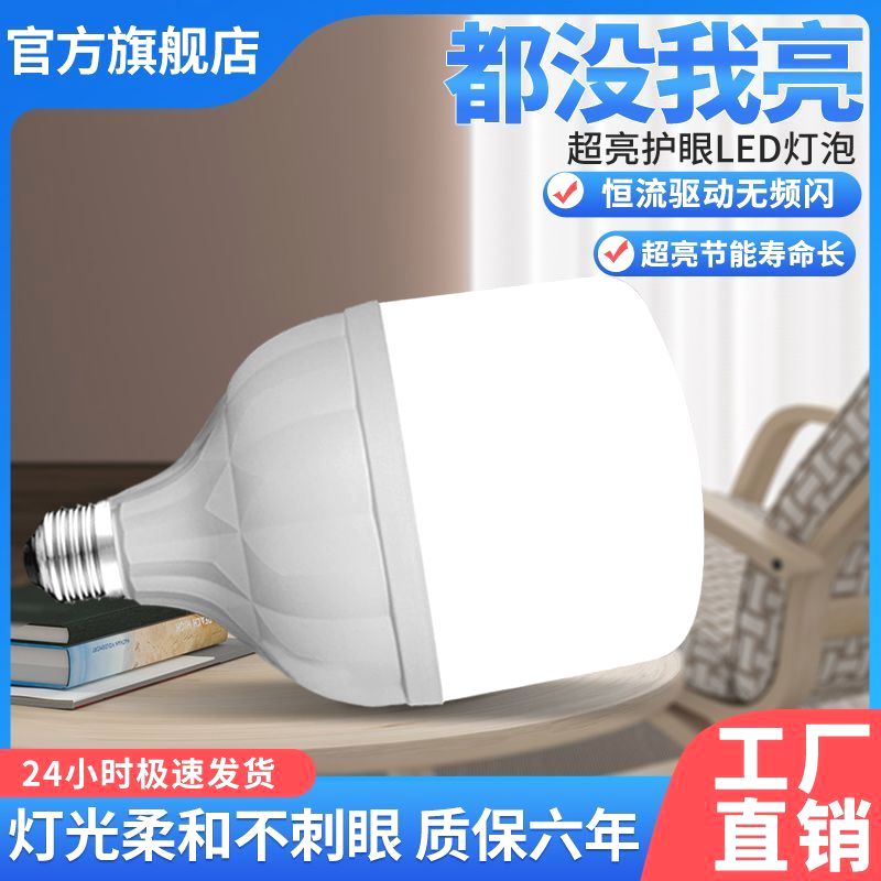 超亮led灯泡E27螺口B22卡口挂丝口5W10W15W20W30W40W50W60W节-图3