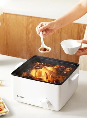 ankale多功能料理锅电烤锅火锅烧烤蒸锅一体家用电火锅大容量5L