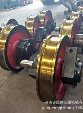 直径800mm铸钢锻钢双边套装车轮组行车平角箱承重轮龙门吊轨道轮