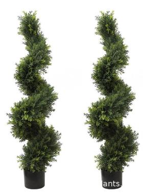 仿真植物螺旋树柏叶杨梅米兰黄杨木盆景庭院植物装饰摆件外贸