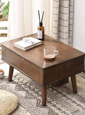 家逸实木飘窗梳妆台卧室小户型化妆桌北欧简约榻榻米翻盖化妆台