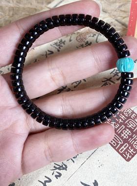 天然黑金椰蒂原创男女情侣款椰蒂大肠酒蒙子百搭文玩手串椰蒂药片