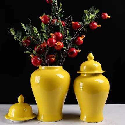 新中式黄楼花样瓶摆件板间民宿售处BJG酒店家居落地花瓶将军罐色,淘宝优惠券,粉丝福利购,淘宝优惠卷