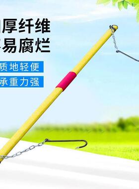 纤维扁担老式扁担带绳子铁钩家用挑水建筑工地娱乐道具园林用品