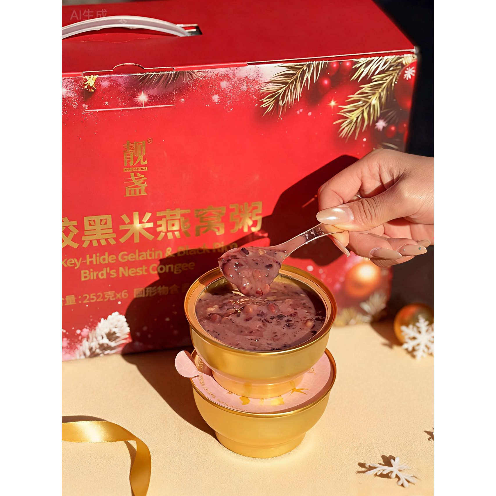 靓盏燕窝粥阿胶黑米燕窝粥即食免煮营养健康早餐代餐速食粥礼盒装