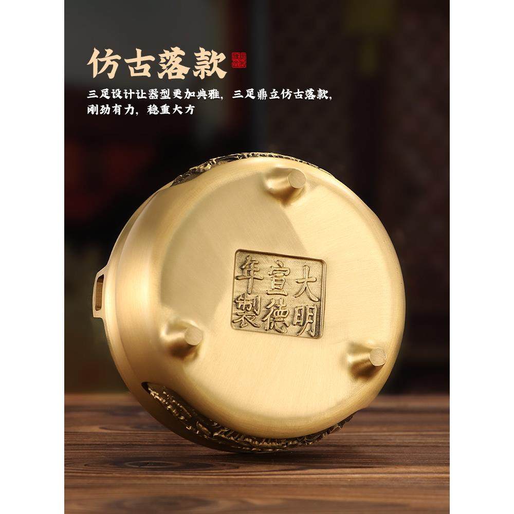 黄铜香炉家用室内上香炉供奉线香炉焚香炉大号宣德炉供佛烧香炉,淘宝优惠券,粉丝福利购,淘宝优惠卷