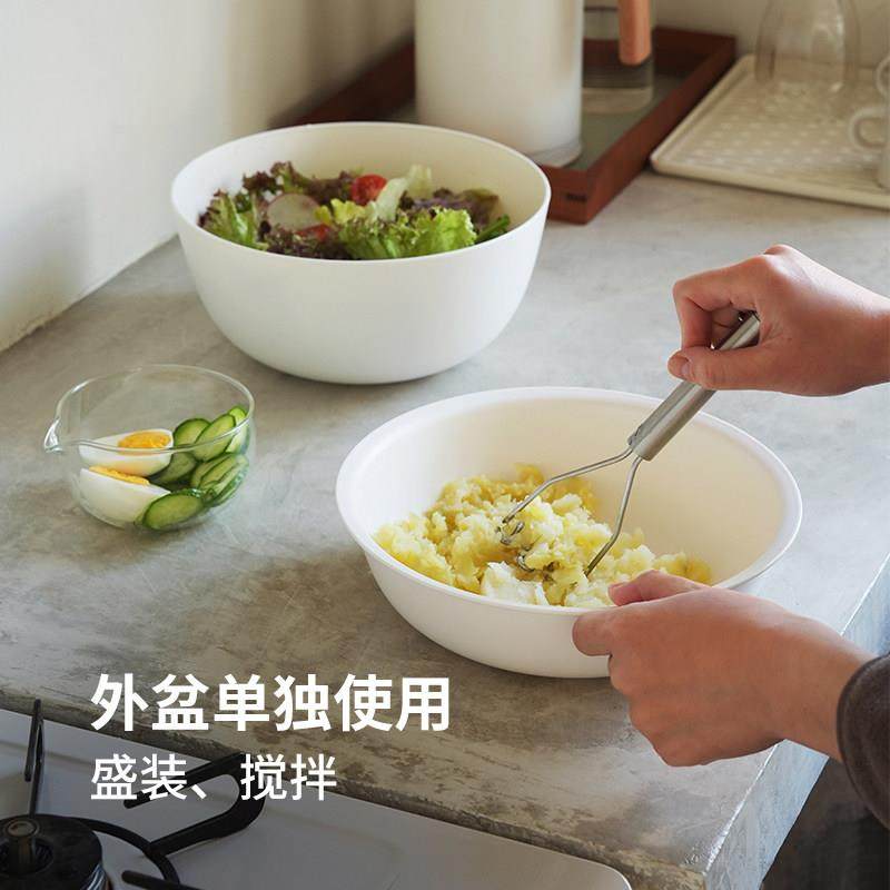 霜山洗菜盆沥水篮家用厨房洗水果滤水篮可叠加洗菜篮子洗碗机可用,淘宝优惠券,粉丝福利购,淘宝优惠卷