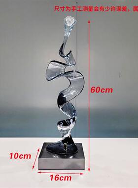 现代家居客厅入户壁柜格子透明树脂抽象摆件别墅雕塑软装饰艺术品