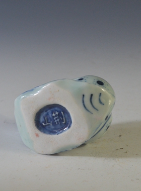 仿古瓷器 复古民国风格 青花蜗牛水滴 砚滴 古董古玩老货旧货收藏