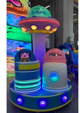 新款室内儿童乐园两人旋转木马摇摇车电玩城三人转马投币游乐设备