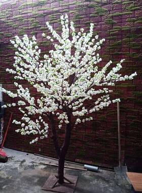 仿真梨花树北欧风客厅样板间民宿软装落地装饰花艺摆件拍摄道具