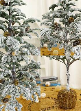 仿真圣诞树装饰品家居客厅落地式摆件苔藓底积雪圣诞树现货