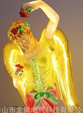 户外落地玻璃钢雕塑四季女神人物创意公园小区园林景观装饰灯摆件