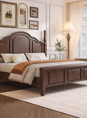 美式实木床复古床1.8米轻奢双人大床现代简约主卧婚床1.5m安娜床