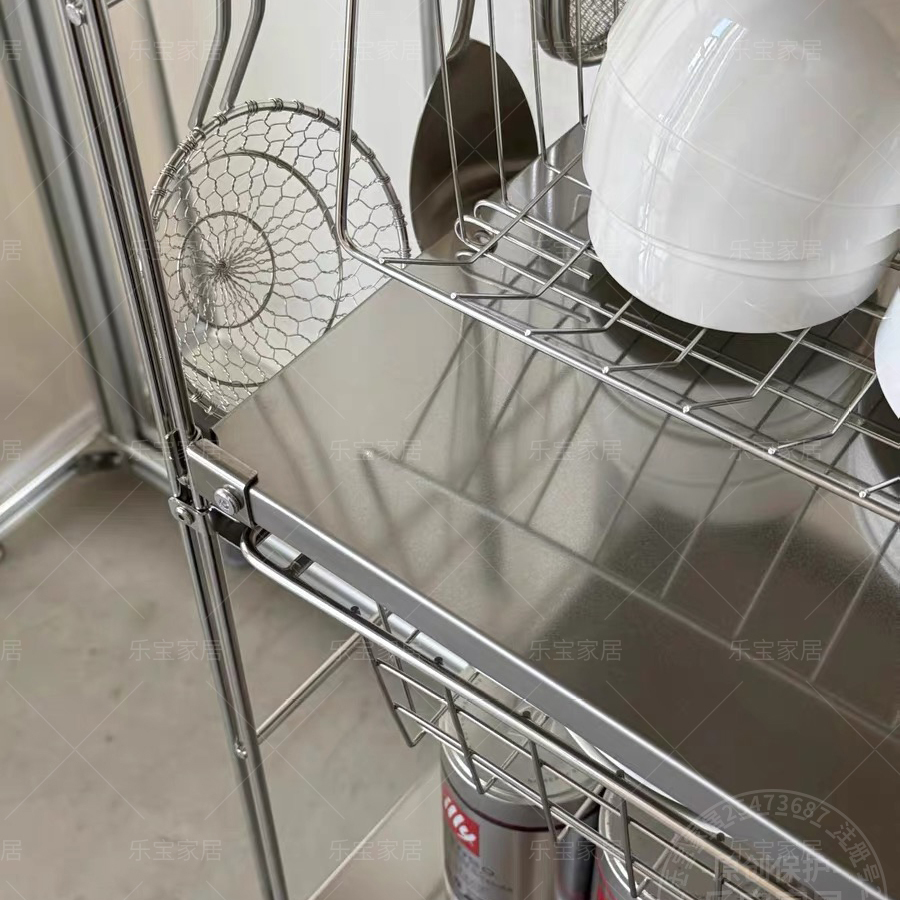 日式不锈钢落地可调阳台收纳储物架空气炸锅厨房烤箱微波炉置物架