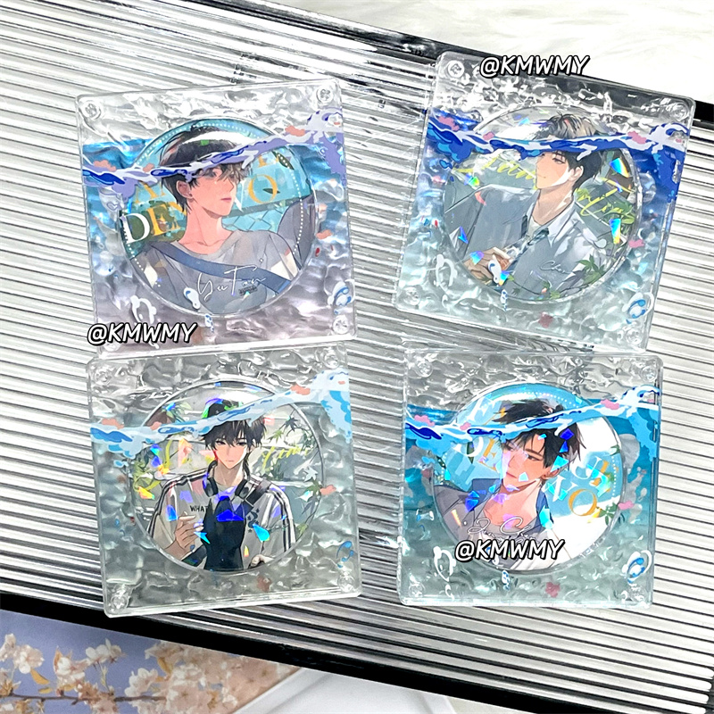 海底水波纹吧唧砖谷美二次元周边亚克力吧唧托徽章收纳框架摆件 - 图2