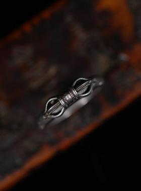 精致藏式托甲金刚杵戒指男女魔杵五股藏式戒指吊坠挂件首饰男