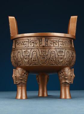 紫铜克鼎摆件工艺品公司商务办公开业礼品玄关门厅装饰品